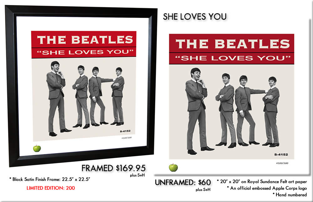 BEATLES SINGLES LITHOGRAPH - SHE LOVES YOU